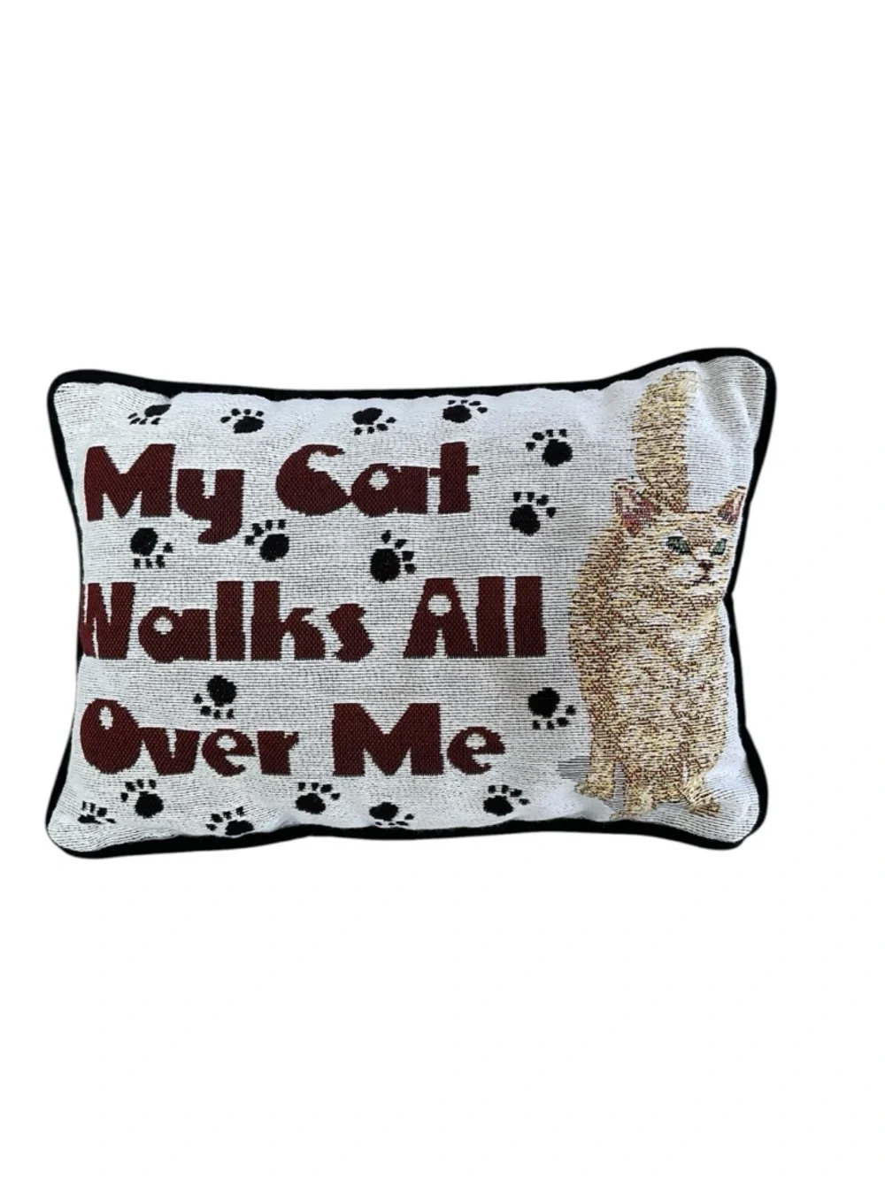 Cat Throw Pillow My Cat Walks All Over Me Funny Cat Lover Decor